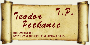 Teodor Petkanić vizit kartica